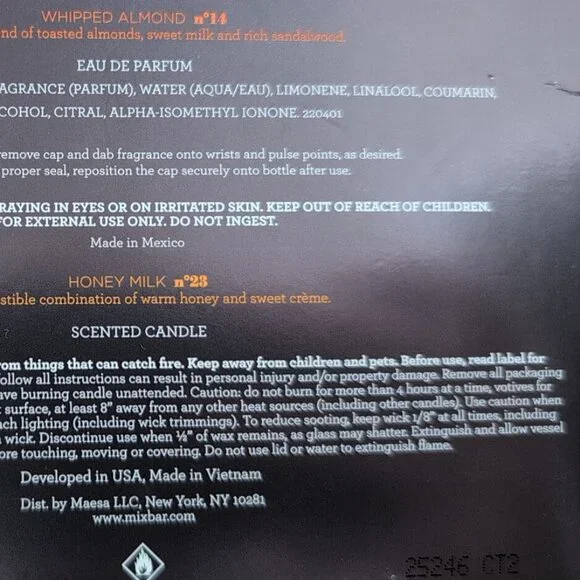 Mix Bar Best Of Minis Whipped Almond Eau De Parfum 0.25 oz & Honey Milk Candle - Picture 4 of 4